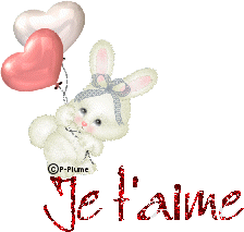 Gif animé je t'aime lapin blanc
